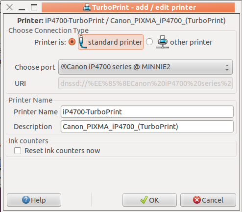 TurboPrint Add/Edit dialog