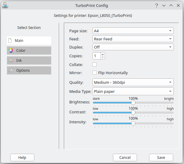 Screenshot Printer Settings